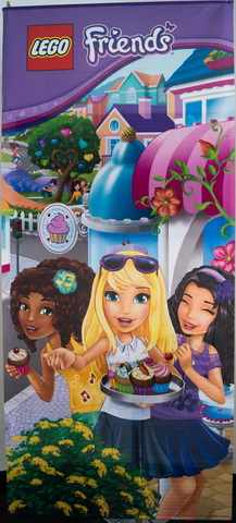 Display Flag Cloth, Friends, 3 Girls with Cake