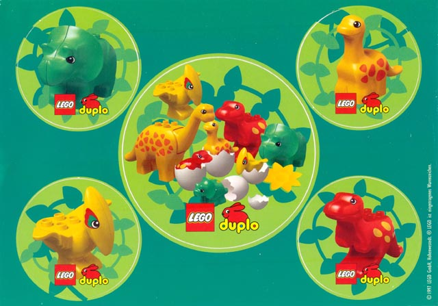 Sticker Sheet, Duplo Dinosaurs - Sheet of 5
