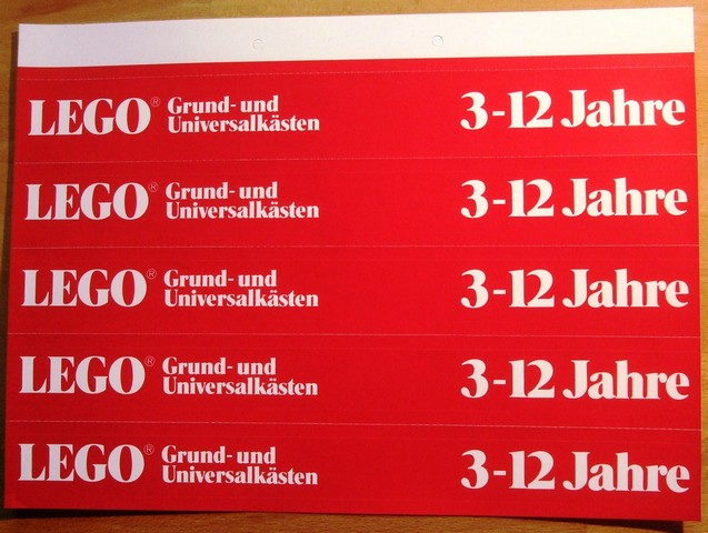 Sticker Sheet, LEGO Grund- und Universalbaukästen for Retail Display Shelves