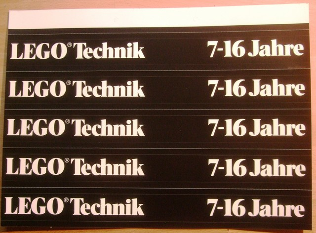 Sticker Sheet, LEGO Technik for Retail Display Shelves