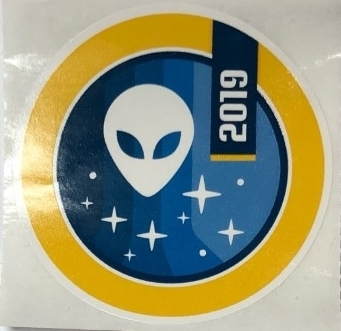 Sticker Sheet, Alien Head and Stars