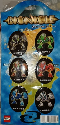 Sticker Sheet, Bionicle Bohrok 3D, Sheet of 6