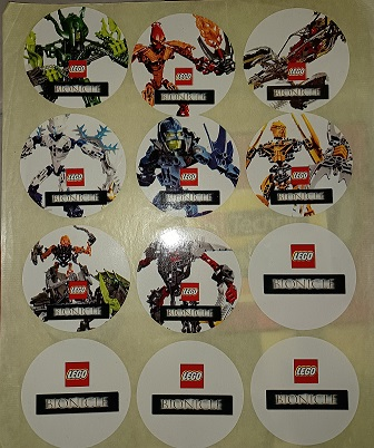 Sticker Sheet, Bionicle Glatorian, Sheet of 12