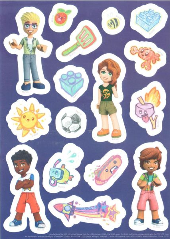 Sticker Sheet, Friends, Sheet of 16 Stickers (Dark Purple)
