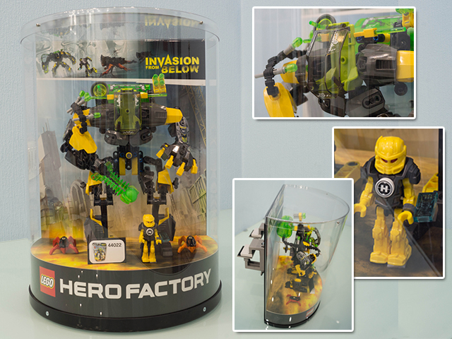 Display Assembled Set, Hero Factory Set 44022 in Plastic Case with mounts
