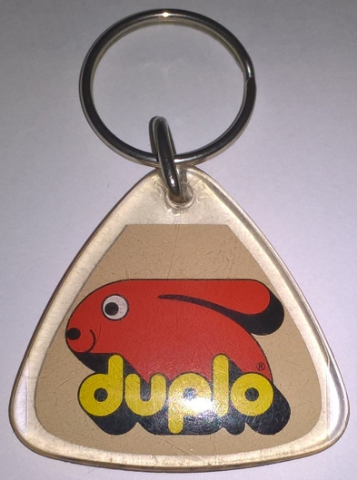 Duplo Logo on 5 x 5 Clear Plastic - Triangle Shape Key Chain