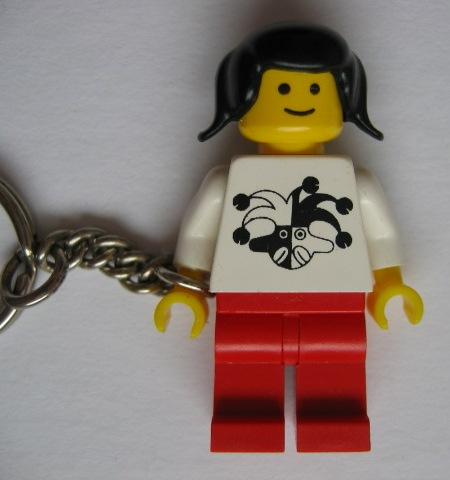 Classic Town Minifigure Jester Female Key Chain