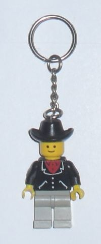 Classic Town Minifigure Man with Cowboy Hat Key Chain