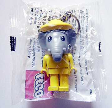 Elephant with Yellow Legs Key Chain - Twisted Metal Chain, no LEGO Logo on Back