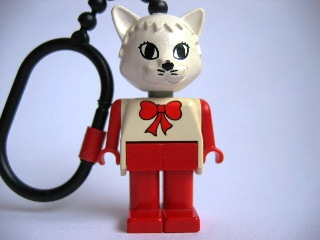 Cat 4 Key Chain - Plastic Chain, Red LEGO Logo on Back