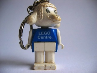 Lamb 1 Key Chain - Twisted Metal Chain, LEGO Centre / Birkenhead Point Sydney Pattern on Torso
