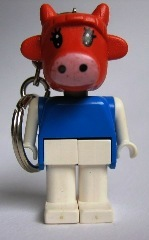 Cow Key Chain - Straight Metal Chain, no LEGO Logo on Back