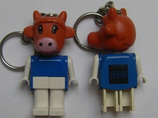 Cow Key Chain - Straight Metal Chain, black LEGO Logo on Back