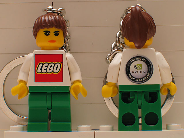 Female with LEGO on Front and Nvidia sticker on Back Key Chain - E3 Expo 2005 Promo