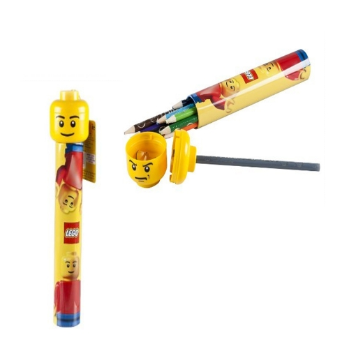 Pencil Case, Classic with Minifigure Head Pencil Sharpener