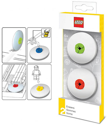 Eraser, Set of 2, Red and Lime