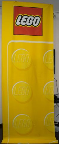 Display Flag Cloth, LEGO Logo with Bricks Yellow Pattern, 'LEGO' on Studs, Studs on Bottom