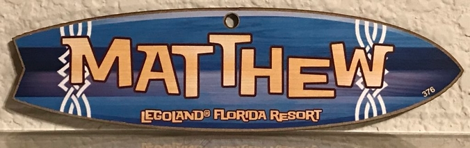 Name Sign Surfboard, LEGOLAND Florida Resort Pattern (Specify Name in Listing)