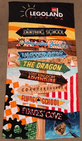 Towel, Legoland Florida Resort Attraction Signs, 75 x 150 cm