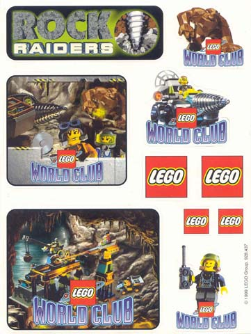 Sticker Sheet, LEGO World Club - Rock Raiders Sheet (928, 437)