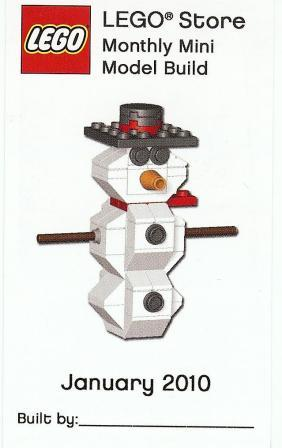 Monthly Mini Model Build Card - 2010 01 January, Snowman