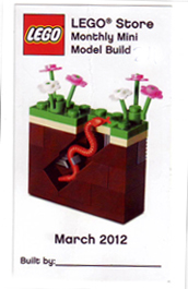 Monthly Mini Model Build Card - 2012 03 March, Garden and Earthworm