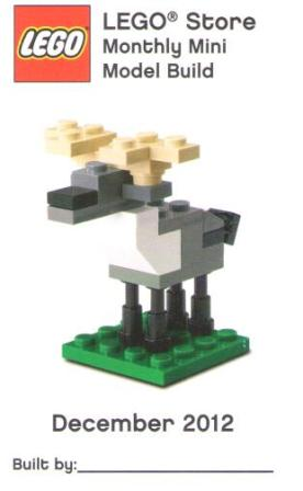Monthly Mini Model Build Card - 2012 12 December, Reindeer (Moose)