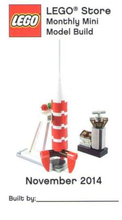 Monthly Mini Model Build Card - 2014 11 November, Rocket