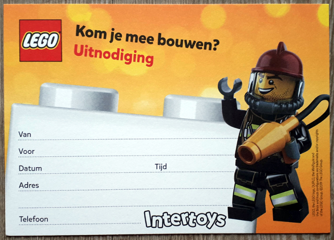 Party Invitation, City Firefighter Minifigure