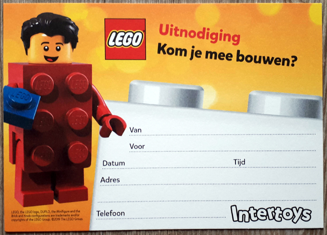 Party Invitation, Brick Suit Guy Minifigure
