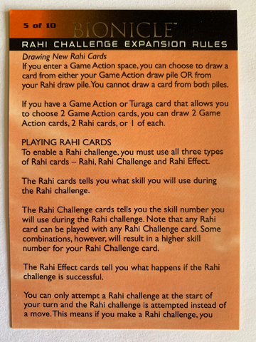 BIONICLE Quest for the Masks: Trading Card Game - Rahi Challenge Expansion Rules 5 & 6
