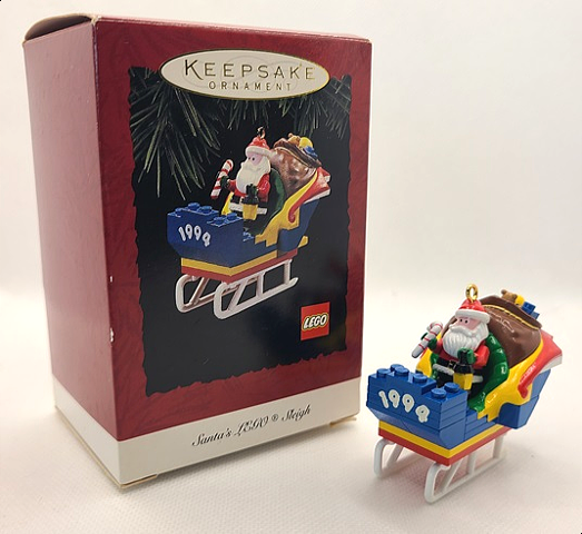 Christmas Tree Ornament, Hallmark Santa's LEGO Sleigh