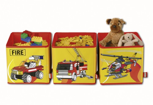 Connectable Toy Bin Set - Yellow Fire Pattern