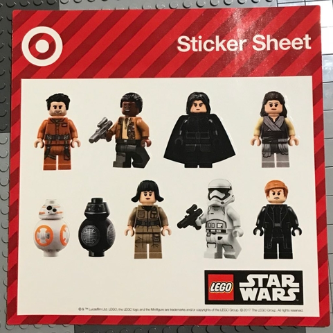 Sticker Sheet, Star Wars Minifigure Sheet - Target Promotional