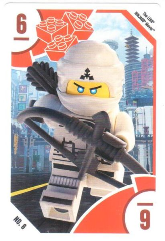 Toys "R" Us Trading Card Various Themes - No.  6 - The LEGO NINJAGO Movie - 6 Zane
