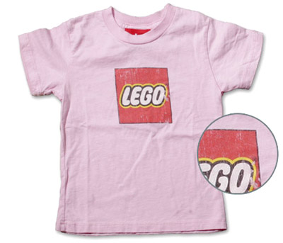 T-Shirt, Paul Frank Women's Distressed LEGO Logo, Pink