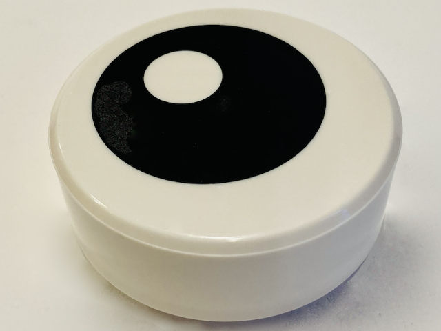 Upscaled Tile, Round 1 x 1 with Black Eye with Pupil Pattern