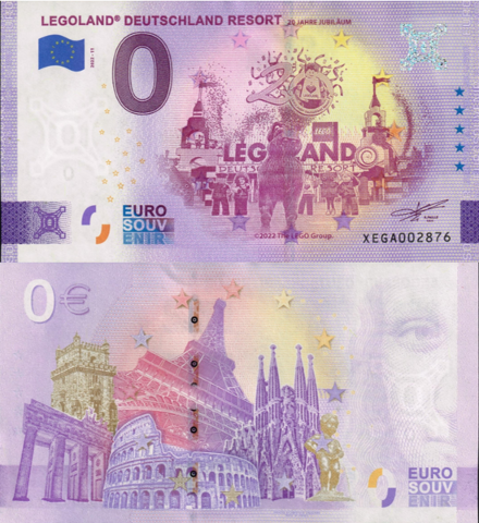 Banknote, 0 Euro LEGOLAND Deutschland Resort - 20 Jahre Jubiläum Pattern