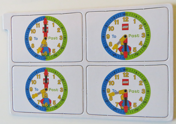 Flash Card, Cardboard, 4 on Punch Card for Time Teacher, Boy - Set 1