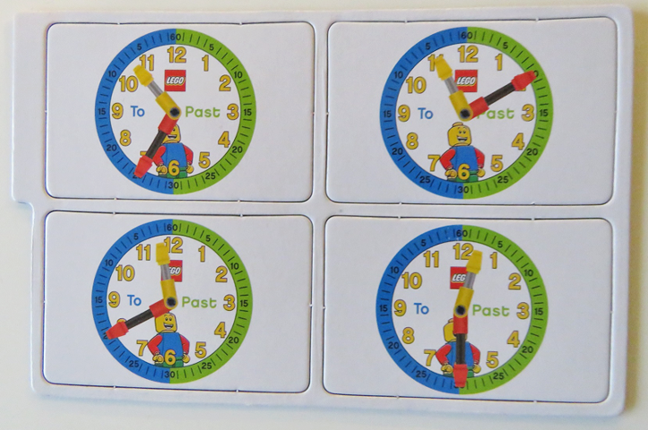 Flash Card, Cardboard, 4 on Punch Card for Time Teacher, Boy - Set 3