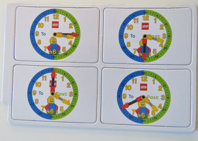 Flash Card, Cardboard, 4 on Punch Card for Time Teacher, Boy - Set 5