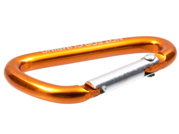 Carabiner, Metal, Metallic Orange with Silver Clasp