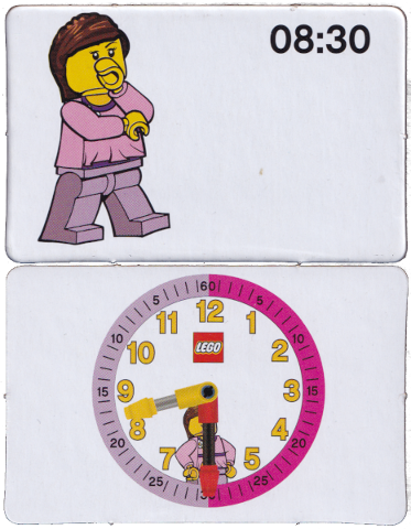 Flash Card, Cardboard, Time Teacher, Girl 08:30