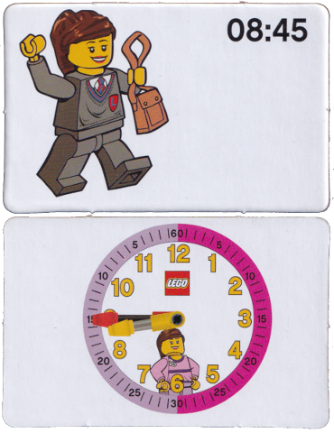 Flash Card, Cardboard, Time Teacher, Girl 08:45