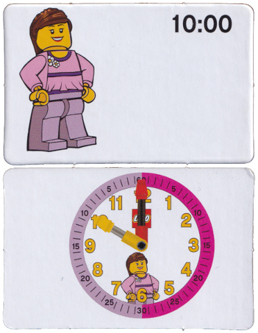 Flash Card, Cardboard, Time Teacher, Girl 10:00
