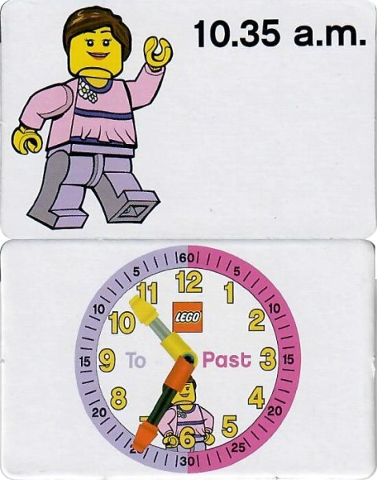 Flash Card, Cardboard, Time Teacher, Girl 10.35 a.m.