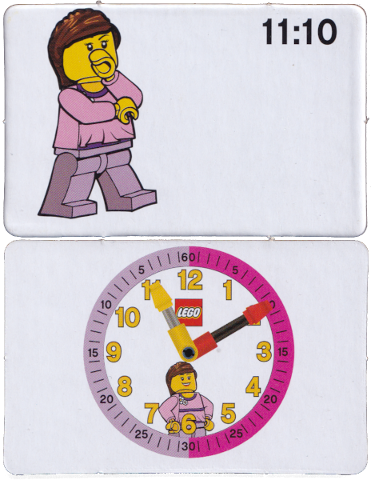 Flash Card, Cardboard, Time Teacher, Girl 11:10