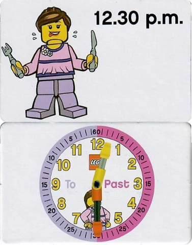 Flash Card, Cardboard, Time Teacher, Girl 12.30 p.m.