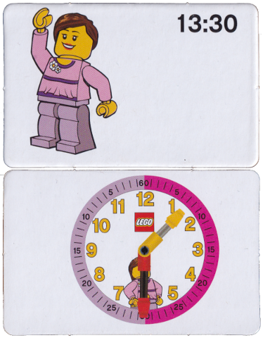 Flash Card, Cardboard, Time Teacher, Girl 13:30
