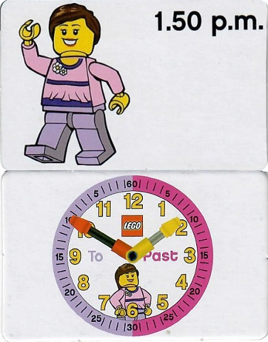 Flash Card, Cardboard, Time Teacher, Girl 1.50 p.m.